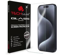 TECHGEAR GLASS Edition for iPhone 15 Pro Max 6.7", Tempered Glass Screen Protector Cover [2.5D Round Edge] [9H Hardness] [Crystal Clarity] [Scratch-Resistant] [No-Bubble]