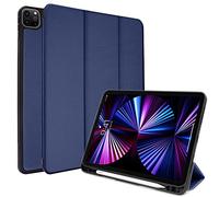 (Blue) iPad Pro 12.9" 2022 / 2021 (6th & 5th Gen) Smart Case [Pencil Compatible] Slim Smart Case Fold Stand Cover with Corner Protection [Auto Wake / Sleep]