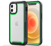 TECHGEAR iPhone 12 Mini Tough Case, [Fusion Armour] Premium Slim Hybrid Tough Rugged Protective Bumper Case Heavy Duty Protection with Screen Frame Designed For iPhone 12 Mini 5.4" - Green