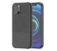TECHGEAR iPhone 12 Pro Max Case, Premium Slim Black Carbon Fibre Design Soft Flexible Protective Case [Corner Edge Protection] [Raised Bevel] Case Designed for iPhone 12 Pro Max 6.7"