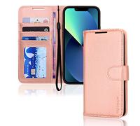 TECHGEAR iPhone 14 Plus Leather Wallet Case, Flip Protective Case Cover with Wallet Card Holder, Stand and Wrist Strap - Rose Gold PU Leather with Magnetic Closure Designed for iPhone 14 Plus 6.7"