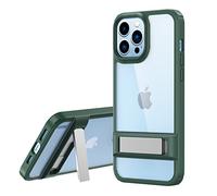 TECHGEAR iPhone 14 Pro Stand Case [Fusion Armour] Premium Hybrid Tough Rugged Kickstand Case Heavy Duty Protection with Clear Back, Supports Wireless Charging For iPhone 14 Pro 6.1" - Green