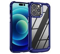 TECHGEAR iPhone 14 Pro Tough Case, [Fusion Armour] Premium Slim Hybrid Tough Rugged Protective Bumper Case Heavy Duty Protection with Clear Back Designed For iPhone 14 Pro 6.1" - Blue