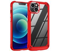 TECHGEAR iPhone 14 Tough Case [Fusion Armour] + 2 Pack Glass Screen Protector, Premium Hybrid Tough Rugged Protective Bumper Case Heavy Duty Protection with Clear Back Designed For iPhone 14 - Red