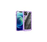 TECHGEAR iPhone 14 Tough Case [Fusion Armour] Premium Hybrid Tough Rugged Protective Bumper Case Heavy Duty Protection with Clear Back Designed For iPhone 14 6.1" - Purple