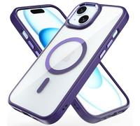 TECHGEAR iPhone 15 Plus Tough Case [Magnetic Fusion] Premium Tough Rugged Protective Case Slim Heavy Duty Protection with Clear Back Compatible with MagSafe For iPhone 15 Plus 6.7" - Purple