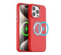 TECHGEAR iPhone 15 Pro Max Magnetic Silicone Case, Premium Liquid Silicone Anti-Scratch Compatible with MagSafe Soft Rubber, Microfibre Lining Shockproof Phone Case For iPhone 15 Pro Max - Red