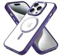 TECHGEAR iPhone 15 Pro Max Tough Case [Magnetic Fusion] Premium Tough Rugged Protective Case Slim Heavy Duty Protection with Clear Back Compatible with MagSafe For iPhone 15 Pro Max 6.7" - Purple