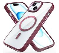 TECHGEAR iPhone 15 Tough Case [Magnetic Fusion] Premium Tough Rugged Protective Case Slim Heavy Duty Protection with Clear Back Compatible with MagSafe For iPhone 15 6.1" - Purple