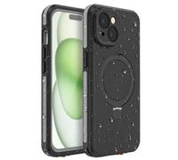 TECHGEAR iPhone 15 Waterproof Case with Stand & Grip - IP68 Underwater Phone Case, 360° Shockproof Rugged Cover, MagSafe Compatible, Built-in Screen Protector for Swimming Beach Outdoor Use Black