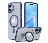 TECHGEAR iPhone 16 Stand Case [Fusion Armour Ring] Premium Hybrid Tough Rugged Protective Magnetic Kickstand Case, Compatible with MagSafe Case for iPhone 16 6.1" - Navy Blue