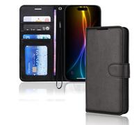 TECHGEAR iPhone 17 Leather Wallet Case with RFID Blocking, Flip Cover with Card & Cash Holder, Kickstand, Wrist Strap, Magnetic Closure - Black PU Leather for iPhone 17 6.3"