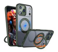 TECHGEAR iPhone 17 Pro Case with Magnetic Ring Kickstand, Slim Tough Shockproof Armour, Clear Back, Camera & Screen Protection, MagSafe - Compatible for iPhone 17 Pro 6.3" - Green