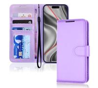 TECHGEAR iPhone 17 Pro Max Leather Wallet Case with RFID Blocking, Flip Cover with Card Holder, Kickstand, Wrist Strap, Magnetic Closure - Lilac PU Leather for iPhone 17 Pro Max 6.9"