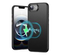 TECHGEAR iPhone 17e / 16e Magnetic Case - Slim Shockproof Hard Back Cover with Carbon Fibre Detail, MagSafe Compatible Protective Case Black