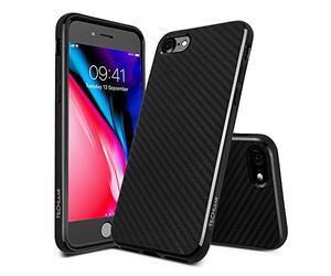 TECHGEAR iPhone SE 2022/2020 CarbonFi Case - Flexible Shockproof Slim Soft TPU Protect Cover with Carbon Fibre Design Compatible with iPhone SE 2nd / 3rd Gen, iPhone 8/7
