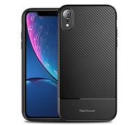 TECHGEAR iPhone XR Case - [Raven Case] Flexible Shockproof TPU Slim Fit Case Cover - Carbon Fibre Detail Soft Flexible Protective Shell Guard Case Compatible with Apple iPhone XR 6.1"