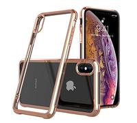 TECHGEAR iPhone XS Max Case - [Ozone Case] Premium Shock Absorption Protective Gel TPU Case Cover with Air Cushion Corners & Soft Touch Keys [Supports Wireless Charging] - Gold/Chrome