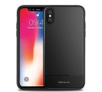 TECHGEAR iPhone XS Max Case - [Raven Case] Flexible Shockproof TPU Slim Fit Case Cover - Carbon Fibre Detail Soft Flexible Protective Shell Guard Case fits Apple iPhone XS Max 6.5"
