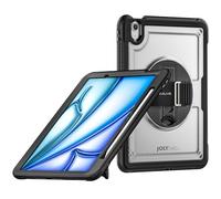 TECHGEAR JOLT-SHELL Case for Apple iPad Air 11" (M3 2025 / M2 2024) Tough Rugged HEAVY DUTY Slim Shockproof Case with 360 Rotating Stand & Hand Strap - Clear