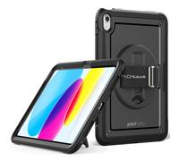 TECHGEAR JOLT-SHELL Case for iPad 11" A16 (11th Gen 2025) & 10.9" (10th Gen 2022), Tough Rugged Shockproof Cover with 360 Rotating Stand, Hand Strap, Screen Frame, Trolley Friendly, Kids School Case
