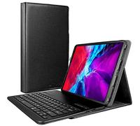 TECHGEAR Keyboard Case fits Apple iPad Pro 12.9" 2022/2021 / 2020 (6th / 5th /4th Generation) [Strike Folio] PU Leather Case with Detachable Bluetooth UK QWERTY Keyboard & Stand (Black)