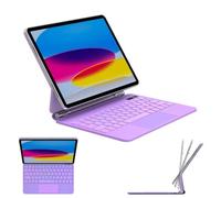TECHGEAR Keyboard Case for iPad 11" A16 (2025) & 10.9" (10th Gen 2022), Slim Magnetic Floating Stand, Bluetooth QWERTY, Multi-Touch Trackpad, 7-Color Backlit Keyboard for Students, Travel & Work