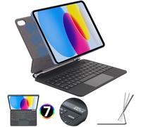 TECHGEAR Magic Keyboard for Apple iPad 11th & 10th Generation 2025/2022, Slim Magnetic Floating Stand Case, Precision Multi-Touch Trackpad, 7 Color Backlight, Bluetooth Case with QWERTY Keyboard