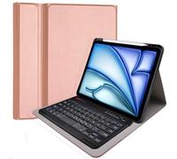 TECHGEAR Keyboard Case for iPad Air 11" 2026 (M4), 2025 (M3) & 2024 (M2) - Strike Folio Detachable Bluetooth UK QWERTY Keyboard Cover with Stand (Rose Gold)