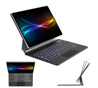 TECHGEAR Keyboard Case for Samsung Galaxy Tab S10 Plus, S9 Plus, S9 FE Plus, S8 Plus, S7 Plus, S7 FE 12.4" Magnetic Floating Stand, Precision Multi-Touch Trackpad, 7 Color Backlight, UK QWERTY