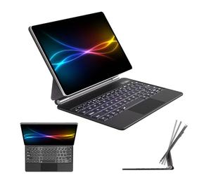TECHGEAR Keyboard Case for Samsung Galaxy Tab S10 Plus, S9 Plus, S9 FE Plus, S8 Plus, S7 Plus, S7 FE 12.4" Magnetic Floating Stand, Precision Multi-Touch Trackpad, 7 Color Backlight, UK QWERTY