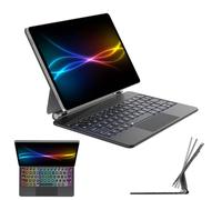 TECHGEAR Magic Keyboard for Samsung Galaxy Tab S9 S8 S7 11" and S9 FE 10.9" (X510 / X710 / X700 / T870 Series) Magnetic Floating Stand, Precision Multi-Touch Trackpad, 7 Color Backlight, UK QWERTY