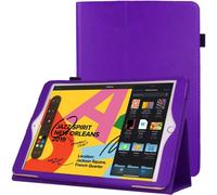 TECHGEAR Leather Case for Apple iPad 10.2" 2021/2020 / 2019 [9th / 8th / 7th Generation] Premium PU Leather Slim Folio Case Cover with Stand, Hand Strap & Auto Sleep/Wake Function [Purple]