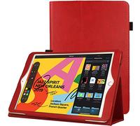 TECHGEAR Leather Case for Apple iPad 10.2" 2021/2020 / 2019 [9th / 8th / 7th Generation] Premium PU Leather Slim Folio Case Cover with Stand, Hand Strap & Auto Sleep/Wake Function [Red]