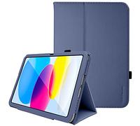 TECHGEAR Leather Case for Apple iPad 11th Gen (2025 A16) & 10th Gen (2022), PU Slim Folio Smart Cover with Stand, Hand Strap, Auto Sleep/Wake, for iPad 11" / iPad 10.9" [Navy Blue]