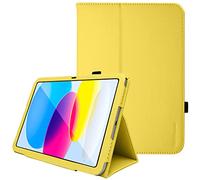 TECHGEAR Leather Case for Apple iPad 11th Gen (2025 A16) & 10th Gen (2022), PU Slim Folio Smart Cover with Stand, Hand Strap, Auto Sleep/Wake, for iPad 11" / iPad 10.9" [Yellow]