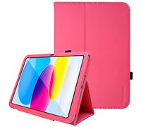 TECHGEAR Leather Case for Apple iPad 11th Gen (2025 A16) & 10th Gen (2022), PU Slim Folio Smart Cover with Stand, Hand Strap, Auto Sleep/Wake, for iPad 11" / iPad 10.9" [Pink]