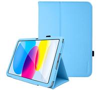 TECHGEAR Leather Case for Apple iPad 11th & 10th Generation, iPad (A16) 11" 2025 / iPad 10.9" 2022 PU Leather Slim Folio Smart Case Cover with Stand, Hand Strap & Auto Sleep/Wake [Light Blue]