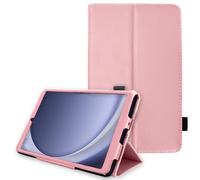 TECHGEAR Leather Case for Samsung Galaxy Tab A11 / A9 8.7" (SM-X130/X135/X110/X115) PU Leather Slim Folio Stand Cover with Hand Strap, Magnetic Closure, Microfibre Lining, Stylus Loop [Light Pink]