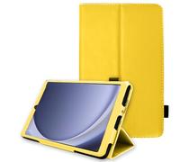 TECHGEAR Leather Case for Samsung Galaxy Tab A11 / A9 8.7" (SM-X130/X135/X110/X115) PU Leather Slim Folio Stand Cover with Hand Strap, Magnetic Closure, Microfibre Lining, Stylus Loop [Yellow]