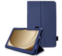 TECHGEAR Leather Case for Samsung Galaxy Tab A11 Plus / A11+ 11" (SM-X230 / SM-X236) - Slim PU Leather Folio Smart Cover with Stand, Hand Strap & Auto Wake/Sleep - Protective Case [Navy Blue]