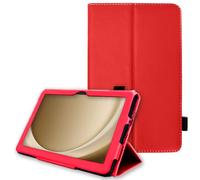 TECHGEAR Leather Case for Samsung Galaxy Tab A11 Plus / A11+ 11" (SM-X230 / SM-X236) - Slim PU Leather Folio Smart Cover with Stand, Hand Strap & Auto Wake/Sleep - Protective Case [Red]