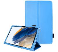 TECHGEAR Leather Case for Samsung Galaxy Tab A8 10.5" (SM-X200 / SM-X205) Premium PU Leather Slim Folio Stand Smart Case Cover with Hand Strap, Auto Sleep/Wake [Light Blue]