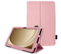 TECHGEAR Leather Case for Samsung Galaxy Tab A9 Plus 11" (SM-X210 / SM-X215) Premium PU Leather Slim Folio Stand Smart Case Cover with Hand Strap, Auto Sleep/Wake [Pink]