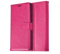 TECHGEAR Leather Wallet Case for iPhone XS Max - Protective Flip Cover with Card Slots, Kickstand and Wrist Strap, Pink PU Leather Compatible with Apple iPhone XS Max 6.5"