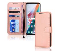 TECHGEAR Leather Wallet Case for Oppo Find X3 Pro 5G, Flip Protective Case Cover with Wallet Card Holder, Stand & Wrist Strap - Rose Gold PU Leather with Magnetic Closure for Oppo Find X3 Pro 5G