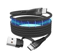 TECHGEAR Magnetic 2in1 100W USB A/C to USB C Charger Cable, 2M Long Fast Charging 5A Coiling Cable Compatible for MacBook Pro Acer Asus Dell HP Laptop iPad Pro/Air Galaxy S25 S24 iPhone 17 16 Switch