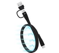 TECHGEAR Magnetic 2in1 100W USB A/C to USB C Charger Cable 30CM Fast Charging 5A Coiling Cable Compatible for MacBook Pro Acer Asus Dell HP Laptop iPad Pro/Air Galaxy S25 S24 iPhone 17 16 Pixel Switch