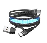 TECHGEAR Magnetic 2in1 100W USB A/C to USB C Charger Cable Fast Charging 5A Coiling 1M Cable Compatible for MacBook Pro Acer Asus Dell HP Laptop iPad Pro/Air Galaxy S25 S24 iPhone 17 16 Pixel Switch