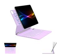 TECHGEAR Magnetic Keyboard Case for iPad Air 13" 2026 (M4), 2025 (M3), 2024 (M2) - Floating Stand, Multi-Touch Trackpad, 7-Colour Backlit, QWERTY, for iPad Pro 12.9" 2018-2022 3/4/5/6th Generation